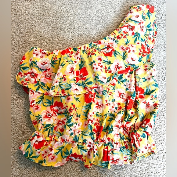 American Eagle one shoulder floral top - Picture 2 of 4